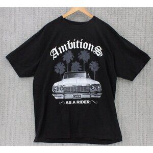 Vintage Shaka Wear Shirt Mens 2XL Black Ambitions Low Riders Graphic Art Y2k